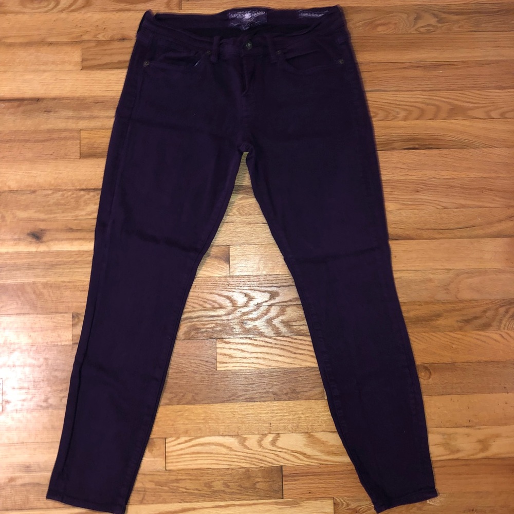 Lucky Brand purple skinny jeans